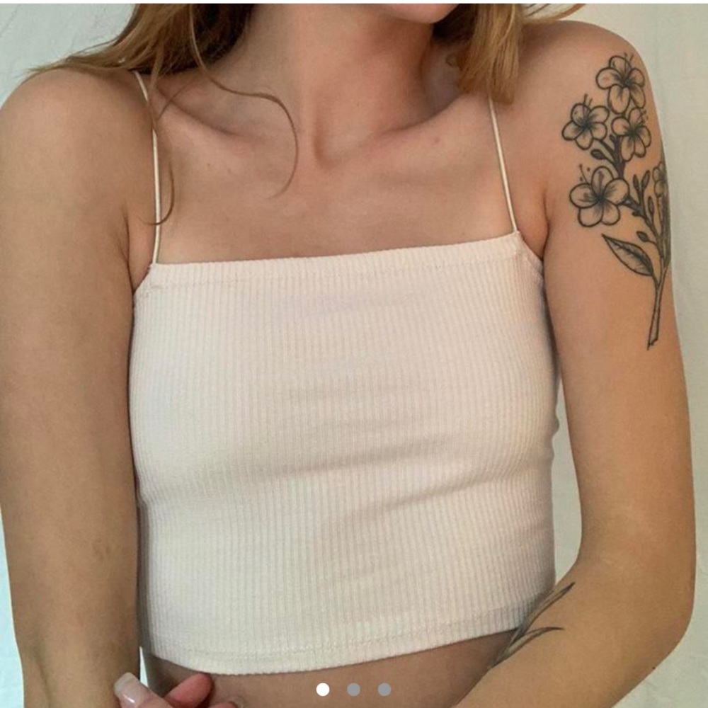 White/cream thin strapped crop top